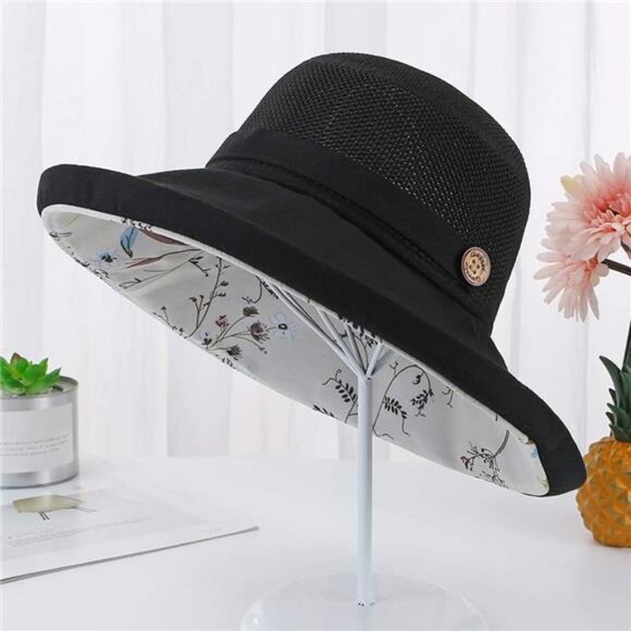 WomenSun Hats Summer Black
